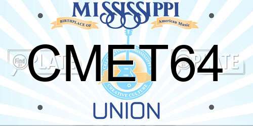 CMET64 Mississippi License Plate