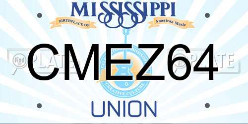 CMEZ64 Mississippi License Plate