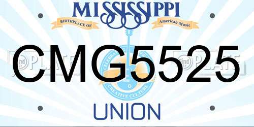 CMG5525 Mississippi License Plate
