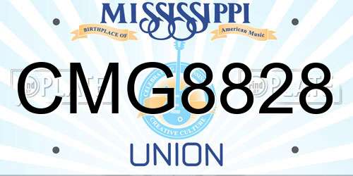 CMG8828 Mississippi License Plate
