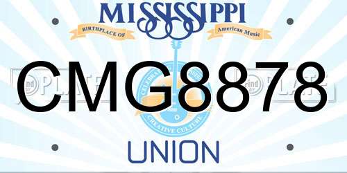 CMG8878 Mississippi License Plate