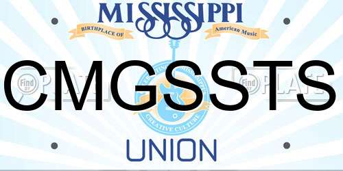 CMGSSTS Mississippi License Plate