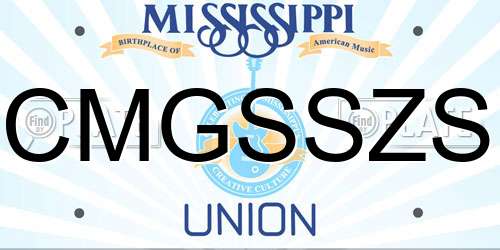 CMGSSZS Mississippi License Plate