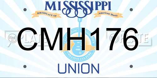 CMH176 Mississippi License Plate