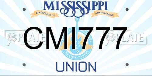CMI777 Mississippi License Plate