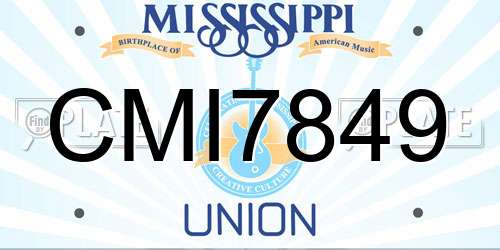 CMI7849 Mississippi License Plate