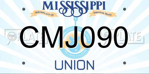 CMJ090 Mississippi License Plate