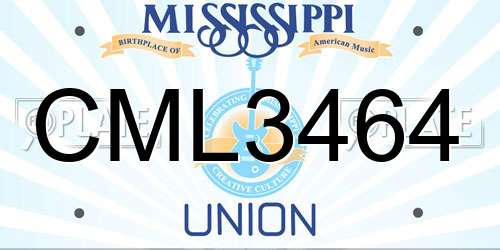 CML3464 Mississippi License Plate