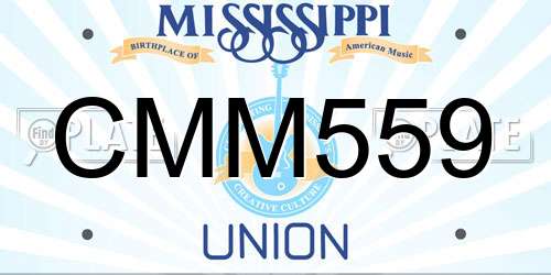 CMM559 Mississippi License Plate