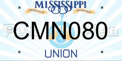CMN080 Mississippi License Plate