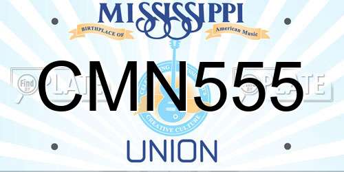 CMN555 Mississippi License Plate