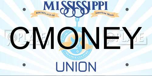 CMONEY Mississippi License Plate