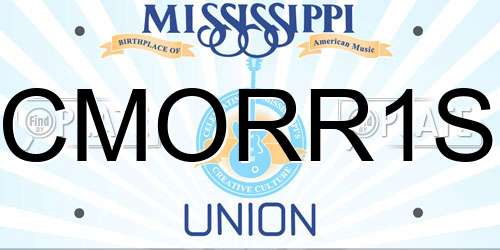 CMORR1S Mississippi License Plate