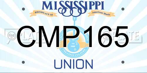 CMP165 Mississippi License Plate