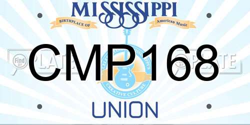 CMP168 Mississippi License Plate