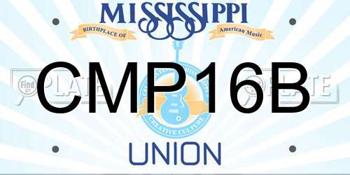 CMP16B Mississippi License Plate