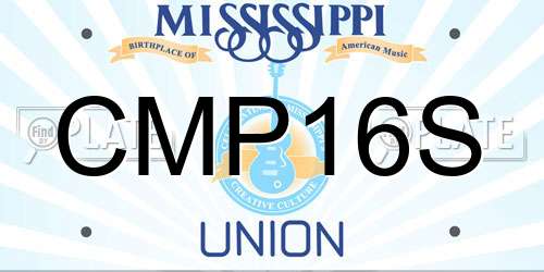 CMP16S Mississippi License Plate