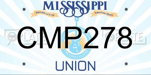 CMP278 Mississippi License Plate