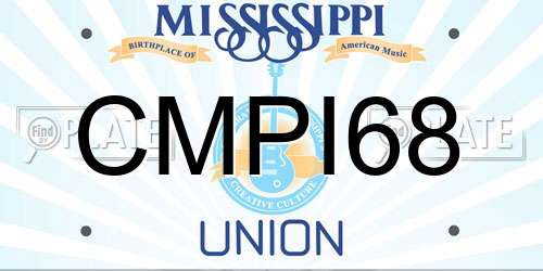 CMPI68 Mississippi License Plate