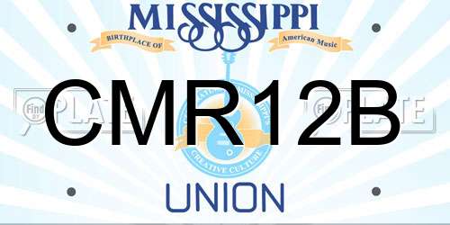 CMR12B Mississippi License Plate