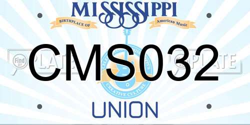 CMS032 Mississippi License Plate
