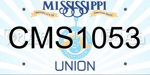 CMS1053 Mississippi License Plate