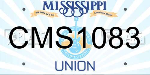 CMS1083 Mississippi License Plate
