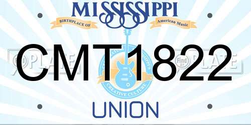 CMT1822 Mississippi License Plate