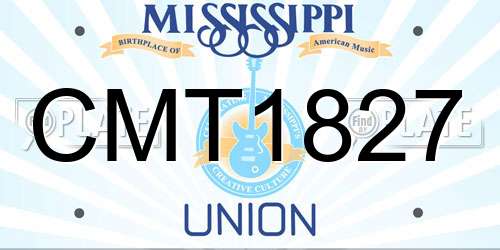 CMT1827 Mississippi License Plate
