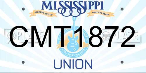 CMT1872 Mississippi License Plate