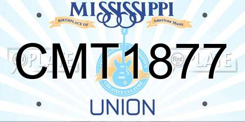 CMT1877 Mississippi License Plate
