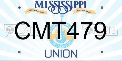 CMT479 Mississippi License Plate
