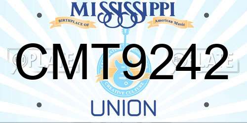 CMT9242 Mississippi License Plate