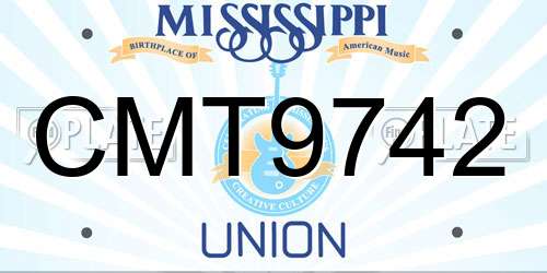 CMT9742 Mississippi License Plate