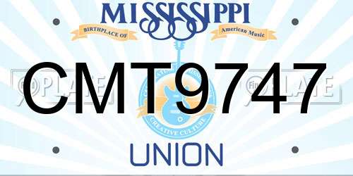 CMT9747 Mississippi License Plate