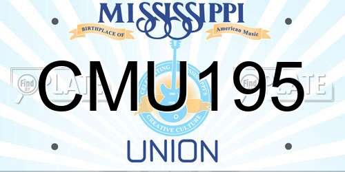 CMU195 Mississippi License Plate
