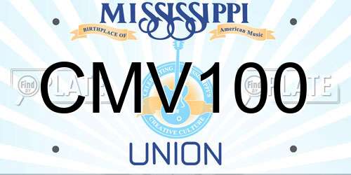 CMV100 Mississippi License Plate