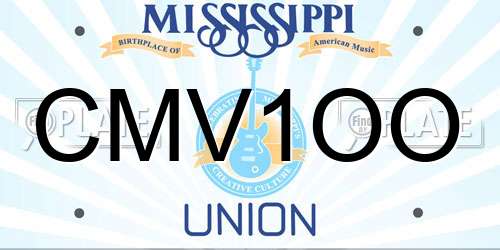 CMV1OO Mississippi License Plate
