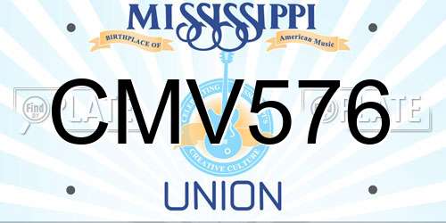 CMV576 Mississippi License Plate