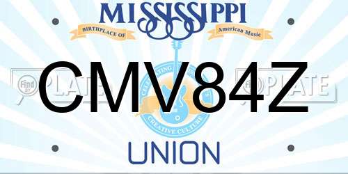 CMV84Z Mississippi License Plate
