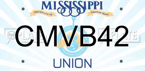 CMVB42 Mississippi License Plate