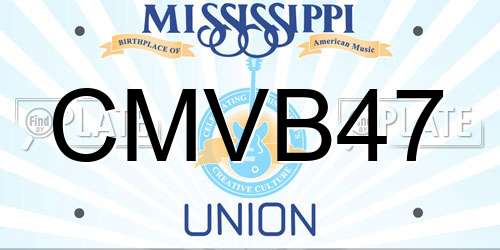 CMVB47 Mississippi License Plate