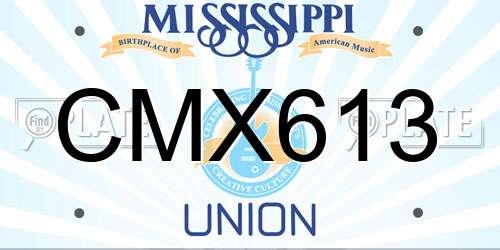 CMX613 Mississippi License Plate