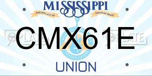 CMX61E Mississippi License Plate