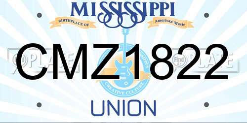 CMZ1822 Mississippi License Plate