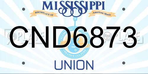 CND6873 Mississippi License Plate