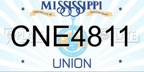CNE4811 Mississippi License Plate