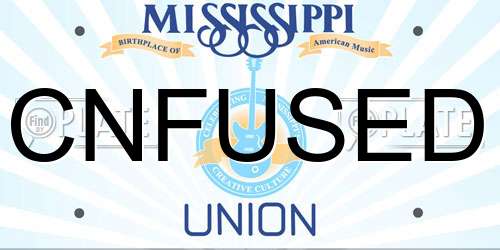CNFUSED Mississippi License Plate