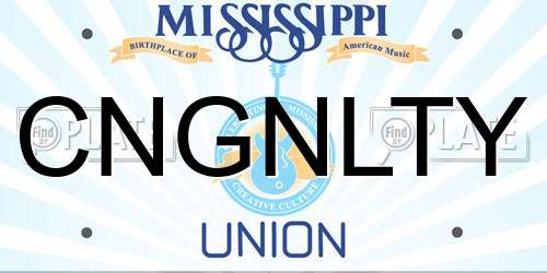 CNGNLTY Mississippi License Plate