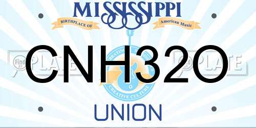 CNH32O Mississippi License Plate